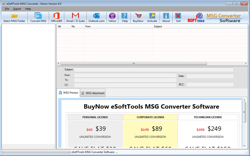 MSG Viewer Tool first Screen